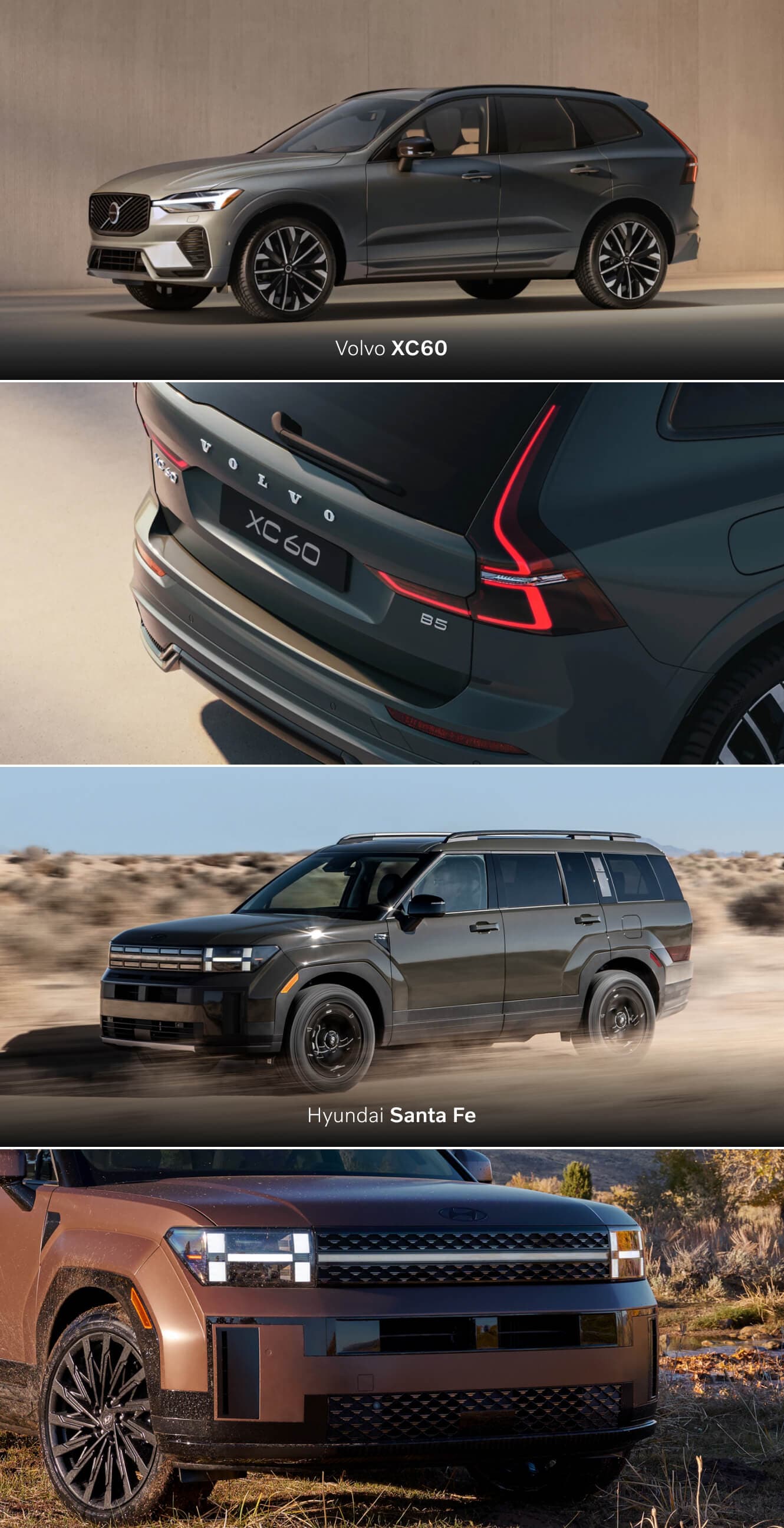 Volvo XC60 vs. Hyundai Santa Fe Specs