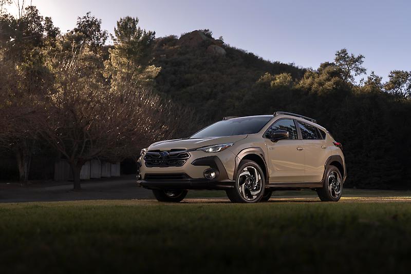 A parked 2026 Subaru Crosstrek Hybrid, one of the most efficient Subaru cars