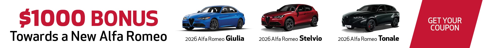 $1,000 off any new Alfa Romeo Vehicle