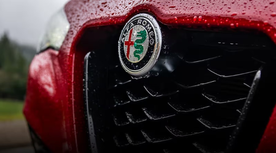 Interior view of a 2026 Alfa Romeo Giulia in Upper Saddle River highlighting the premium leather and cockpit layout.