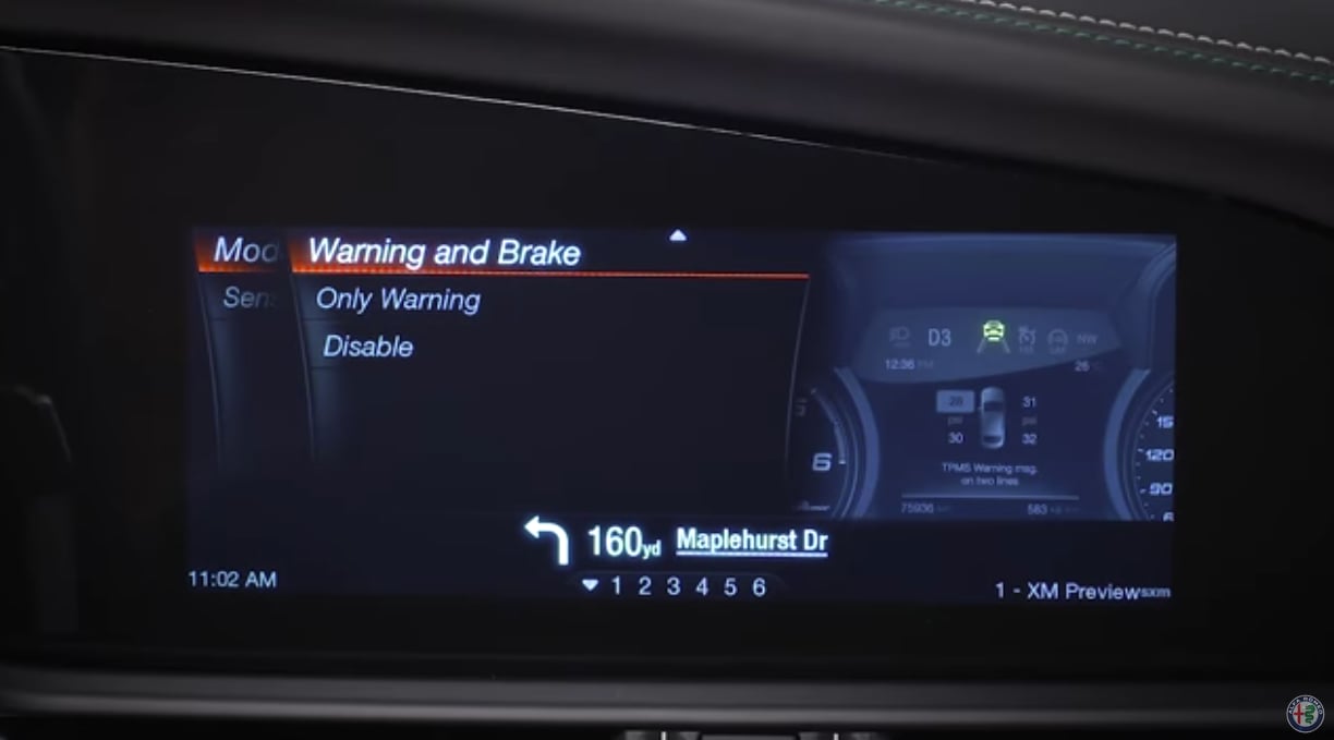 Alfa Romeo Giulia Forward Collision Warning