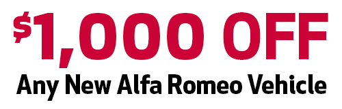 $1,000 Off any new Alfa Romeo Vehicle