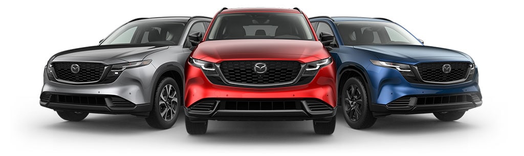 Lineup of the 2027 Mazda CX-5 in Ramsey showing the various paint options and sleek aerodynamic design.