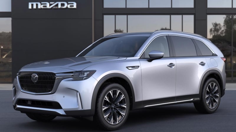2024 Mazda CX-90 PHEV parked infront of Ramsey Mazda dealership in Ramsey NJ