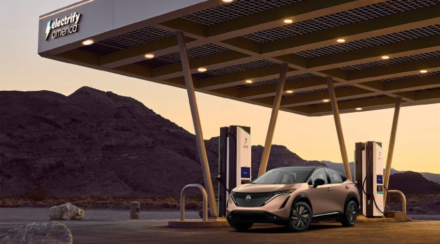 Nissan ARIYA Charging at a Nissan Network Charging Station