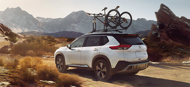 Nissan Accessories including bike racks and cross rails