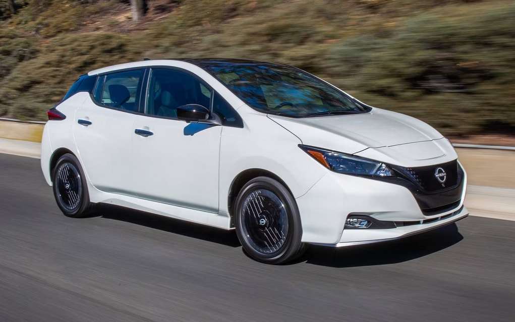 2024 Nissan LEAF driving on the road
