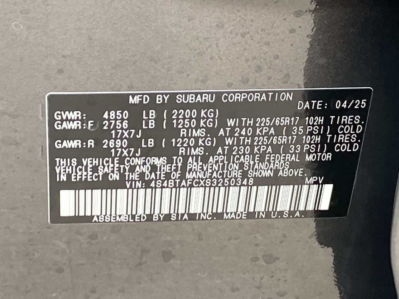 2025 Subaru Outback Premium 35