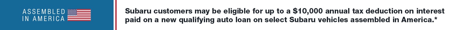 Tax Deduction on select Subaru Vehicles