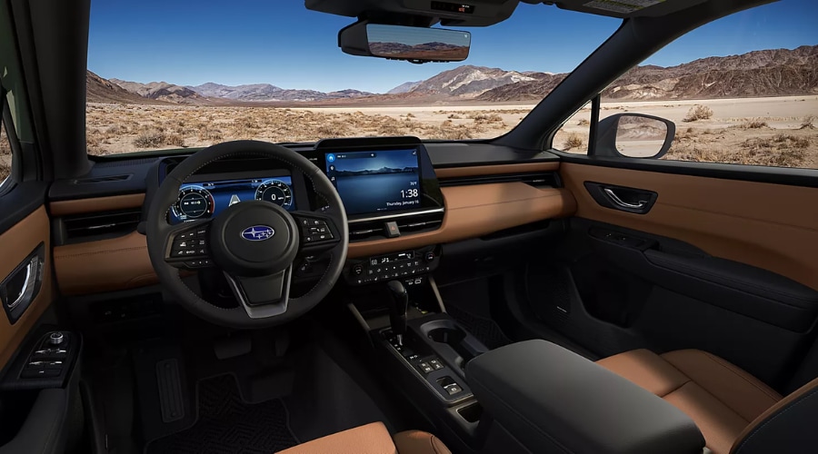 Interior dashboard view of a 2026 Subaru Outback showing STARLINK touchscreen and EyeSight controls in Ramsey, NJ.