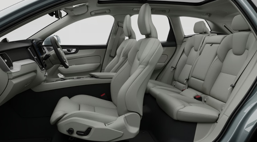 Perforated ventilated Nappa leather seating in the 2026 Volvo XC60 Ultimate interior cabin at Volvo Cars Ramsey, NJ