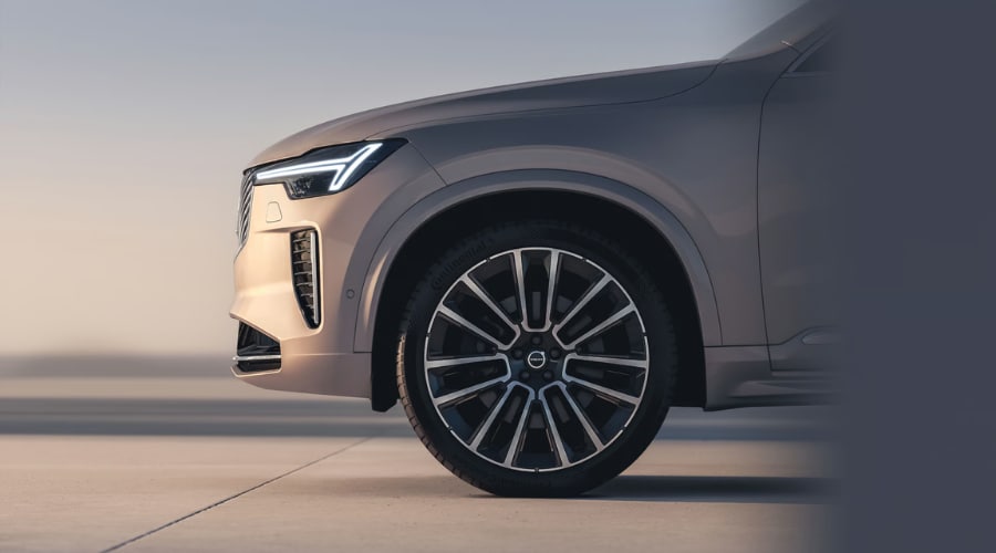 2026 Volvo EX90 Vapour Grey side profile view Ramsey Volvo in Ramsey, NJ