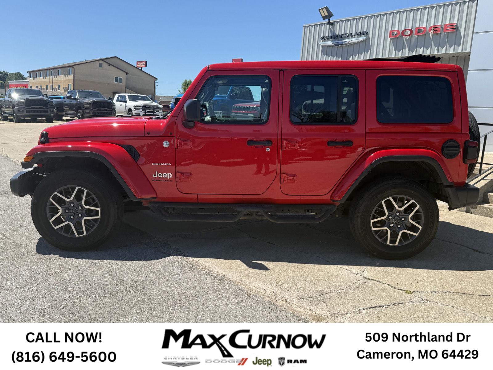 Used 2024 Jeep Wrangler 4-Door Sahara with VIN 1C4PJXEG0RW332668 for sale in Kansas City
