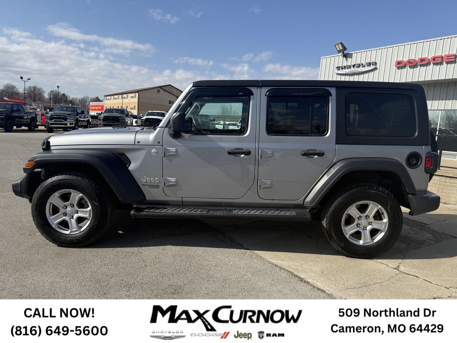 Used 2019 Jeep Wrangler Unlimited Sport S with VIN 1C4HJXDGXKW518715 for sale in Kansas City