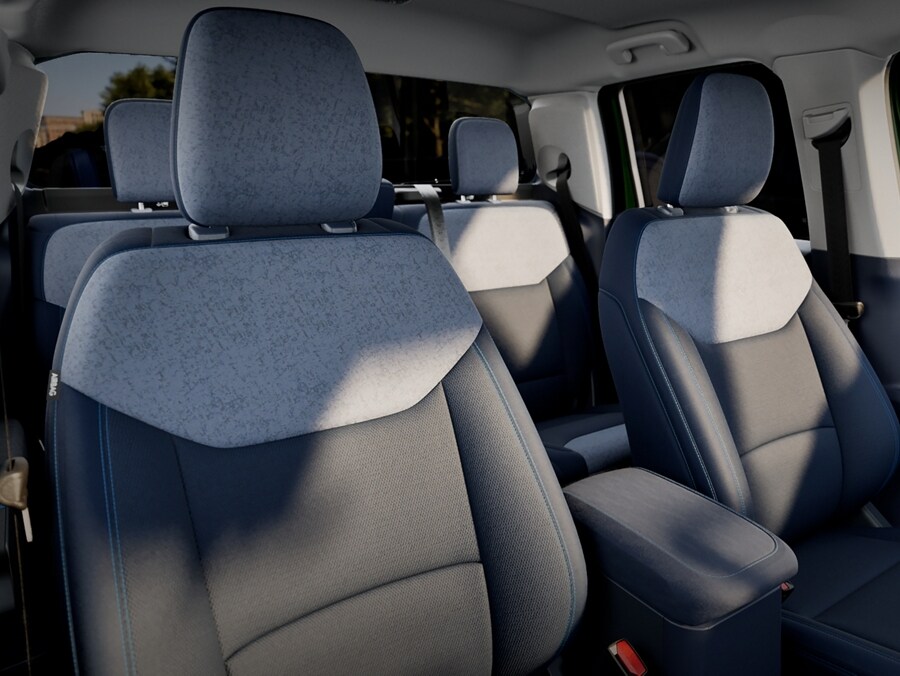 The interior of a Ford Maverick® pickup, showing the seating.