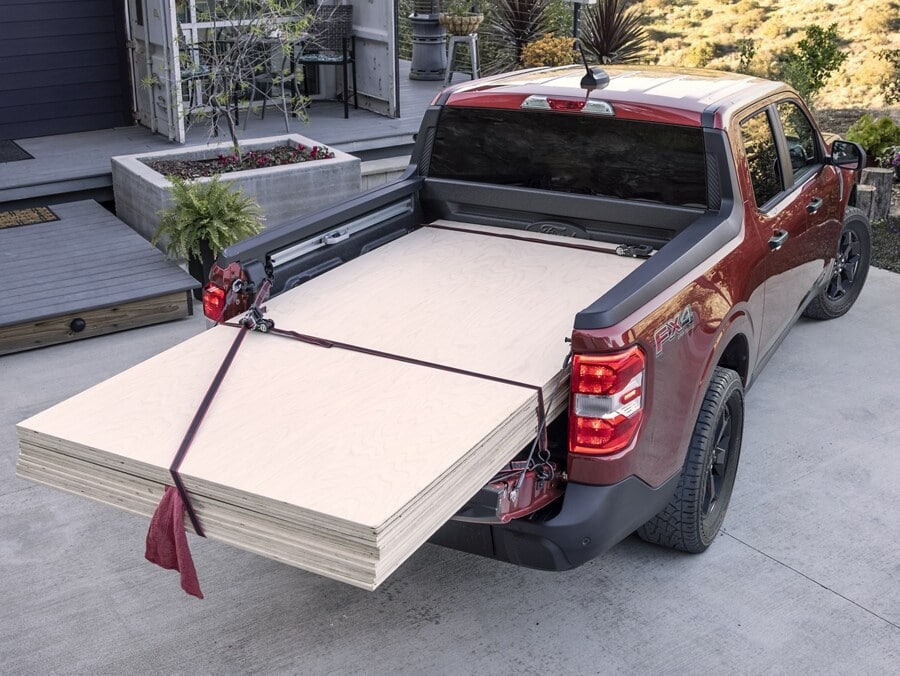 A collage of Ford Maverick® pickup trucks in demanding environments.