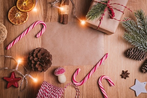 christmas decorations on a table