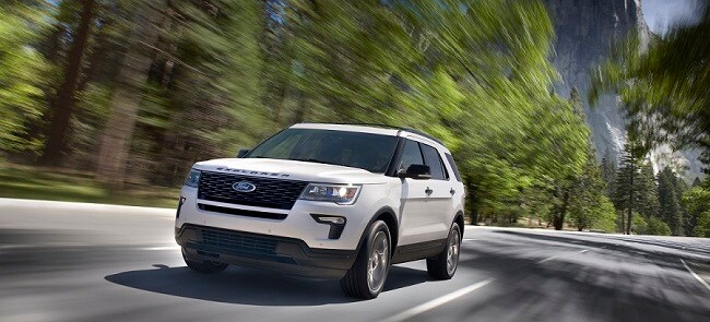 2018 Ford Explorer in White Platinum