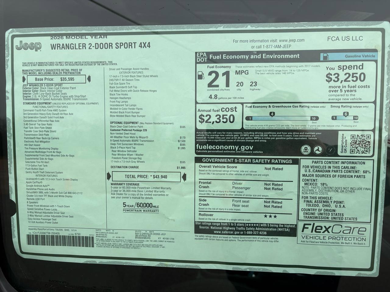 2026 Jeep Wrangler 2-Door Sport - Photo 9