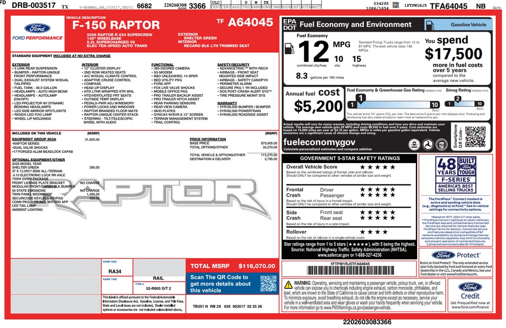 Used 2026 Ford F-150 Raptor R Truck