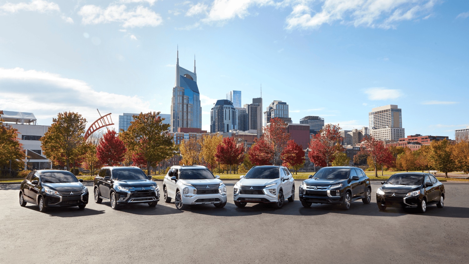 Lineup of Mitsubishi vehicles showcasing reliability for Reading PA drivers in 2025