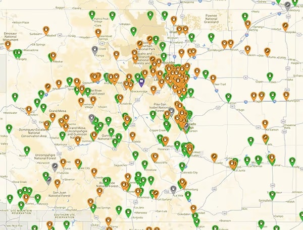 Colorado EV charging network map