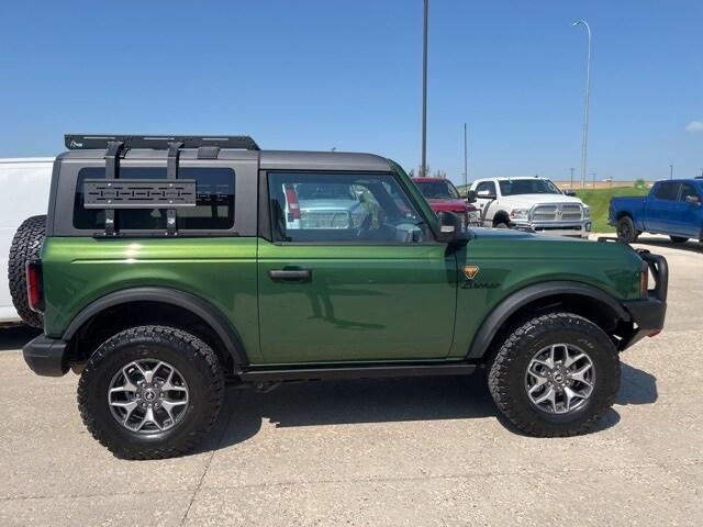 Used 2023 Ford Bronco 2-Door Badlands with VIN 1FMDE5CH2PLC17474 for sale in Williston, ND