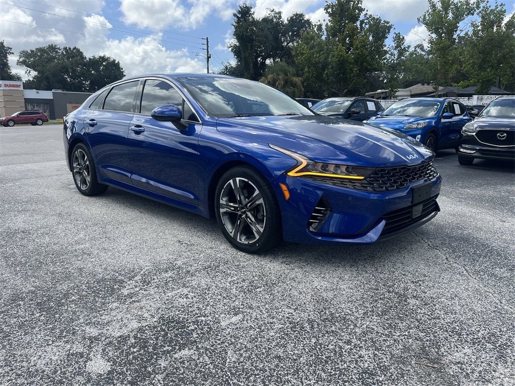 Used 2022 Kia K5 EX with VIN 5XXG34J27NG113950 for sale in Lakeland, FL