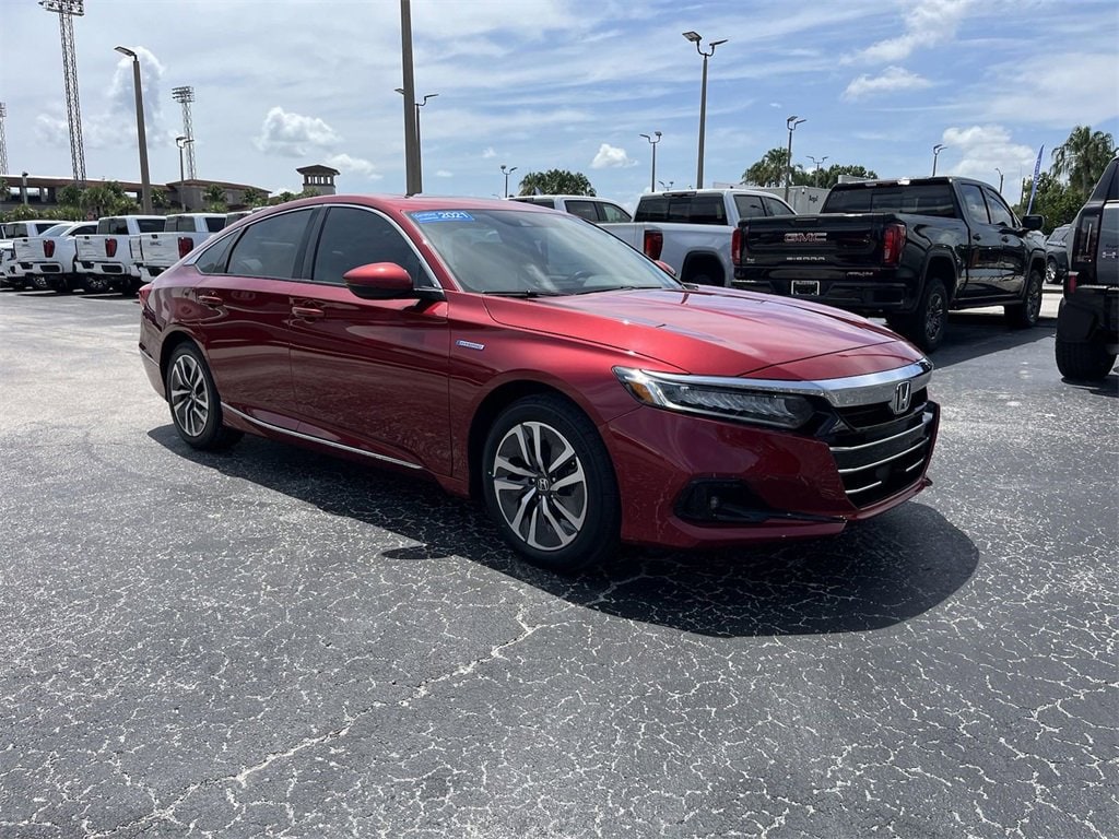 Used 2021 Honda Accord Hybrid EX-L with VIN 1HGCV3F59MA014161 for sale in Lakeland, FL