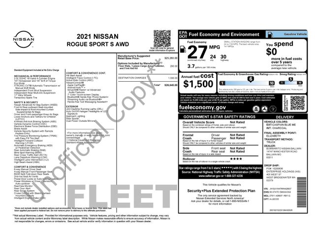 Used 2021 Nissan Rogue Sport S with VIN JN1BJ1AW7MW426837 for sale in Reidsville, NC