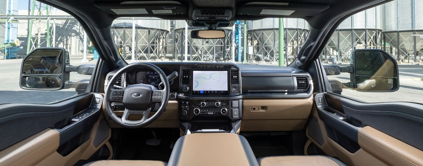 The interior of a 2024 Ford F-250 for sale near Toledo.