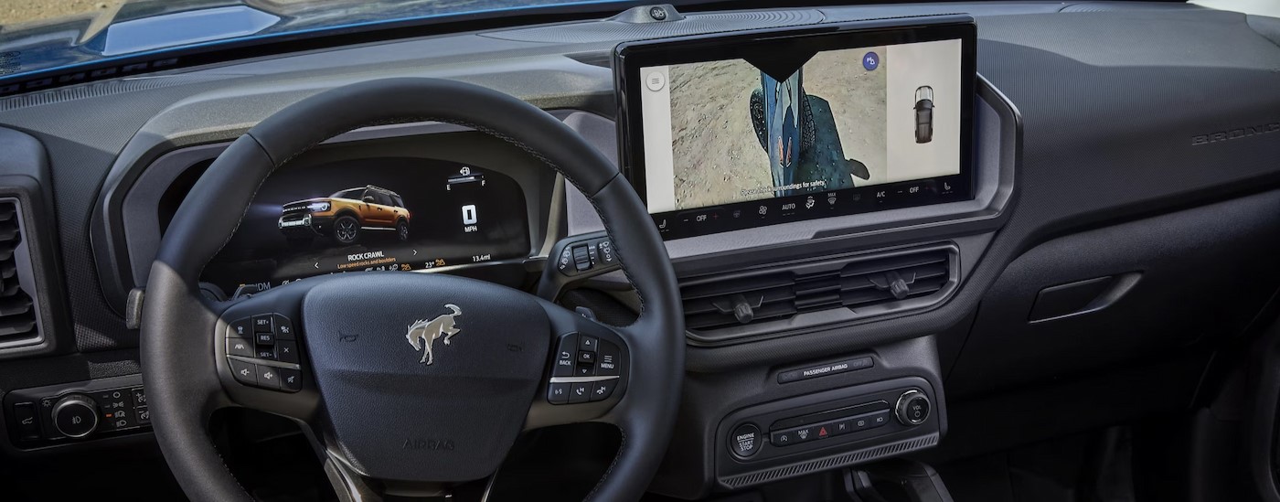 The black dash in a 2025 Ford Bronco Sport for sale near Toledo.