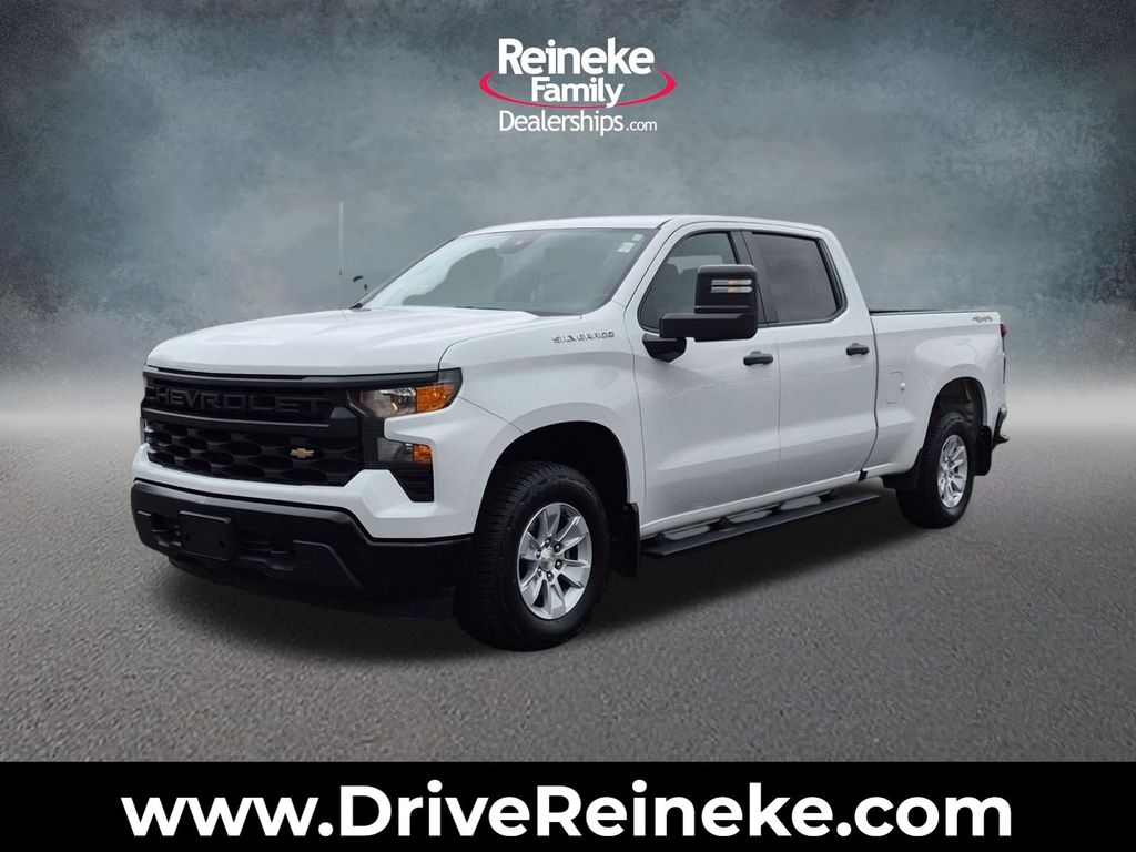 Summit White 2023 Chevrolet Silverado 1500 Pickup Truck Four-Wheel Drive 8-Speed Automatic