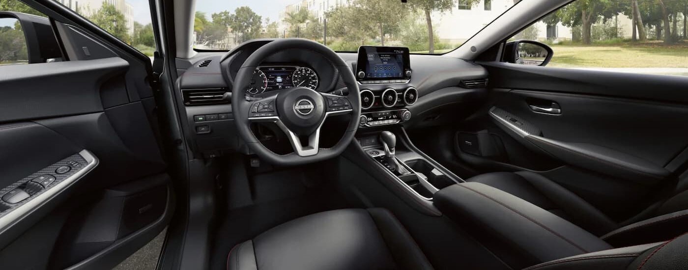 The black interior and dash in a 2025 Nissan Sentra for sale near Van Wert.