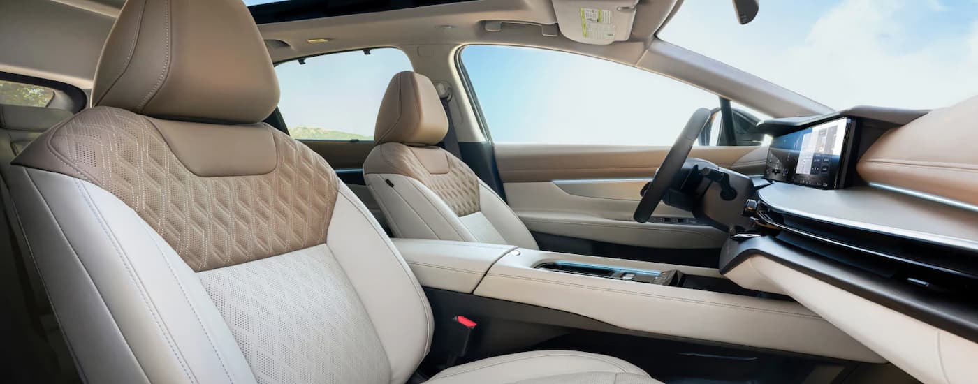 White leather interior of a 2025 Nissan Murano Platinum for sale
