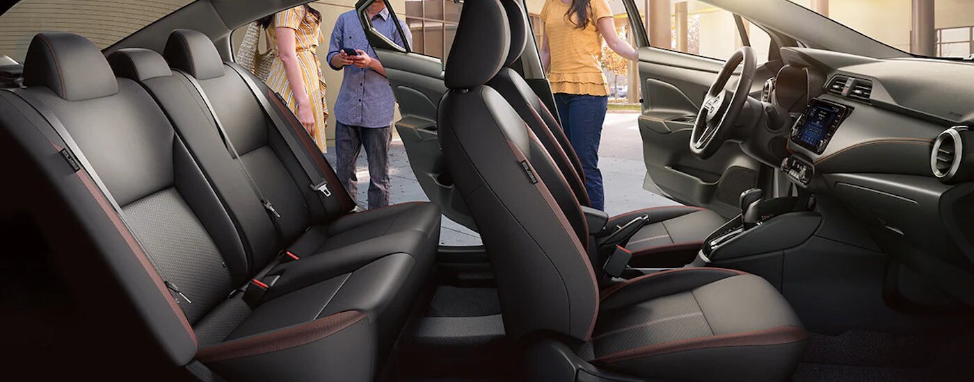 Side view of the seating in a 2024 Nissan Versa at a Nissan dealer near Troy.