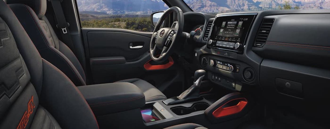 The interior of a 2025 Nissan Frontier is shown.