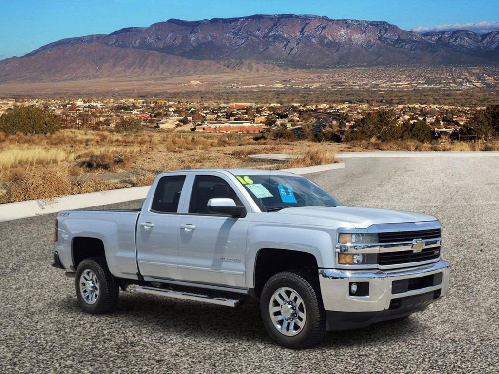 Silver ICE Metallic 2016 Chevrolet Silverado 2500HD LT Double Cab 4WD Pickup Truck Four-Wheel Drive Automatic
