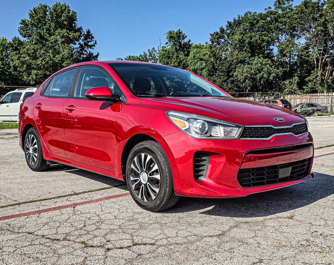 Red 2020 Kia Rio Sedan Front-Wheel Drive Automatic