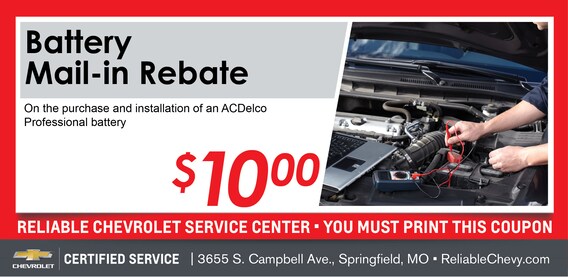 Reliable Chevrolet Springfield Mo >> Battery Service Reliable Chevy Coupon Springfield Mo Reliable Chevrolet Springfield Mo >> Battery Service Reliable Chevy Coupon Springfield Mo
