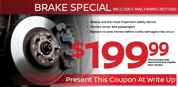 Brake Service Coupon, Albuquerque Nissan Service Special. If no image displays, this offer has ended.