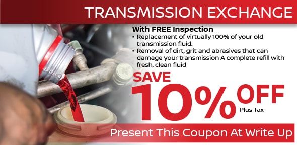 Transmission Fluid Service Coupon, Albuquerque Nissan Service Special. If no image displays, this offer has ended.