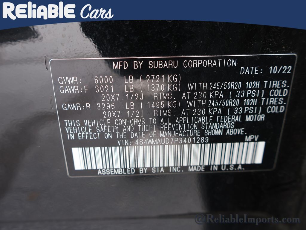 Used 2023 Crystal Black Silica Subaru Limited 7-Passenger image 43