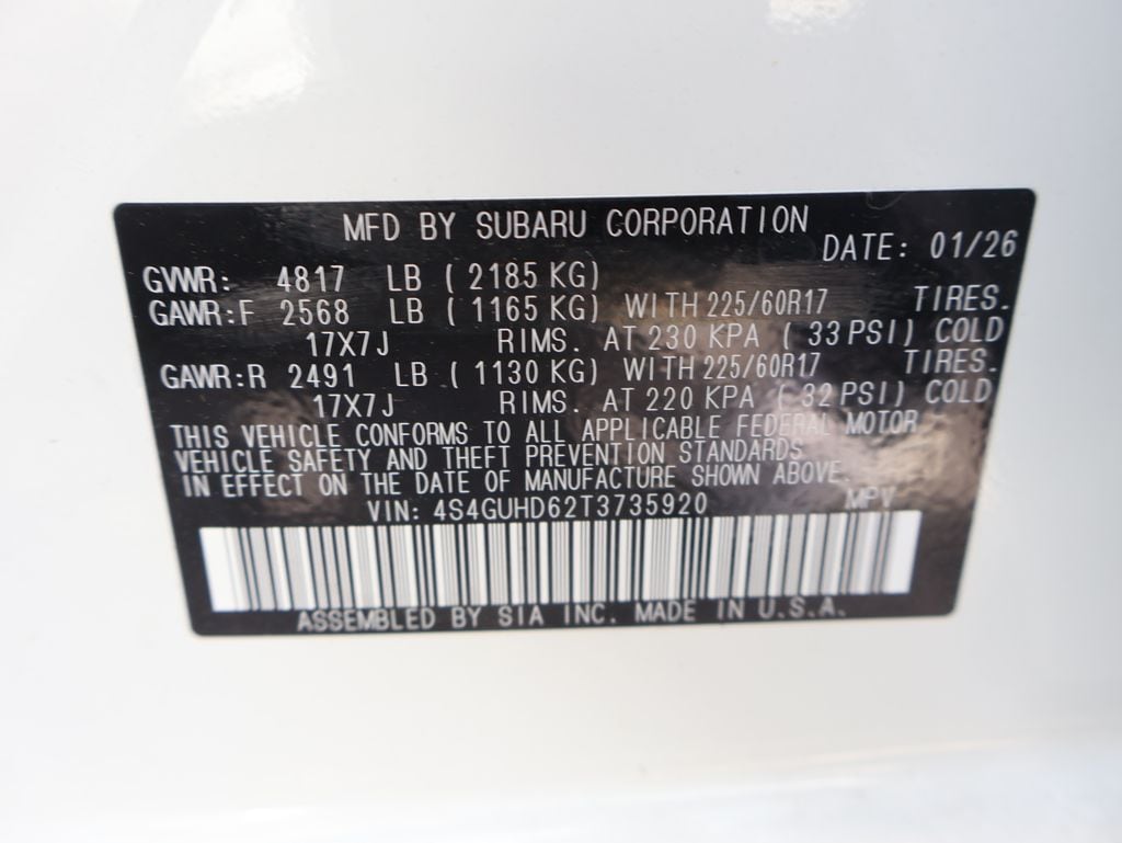 New 2026 Crystal White Pearl Subaru Premium image 39