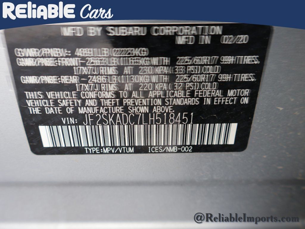 Used 2020 Ice Silver Subaru Base Trim Level image 39