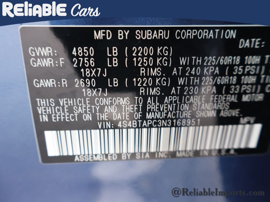 Used 2022 Abyss Blue Pearl Subaru Touring image 42