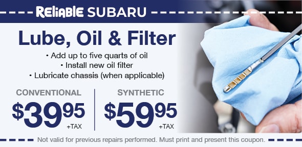 Subaru oil change coupons deals