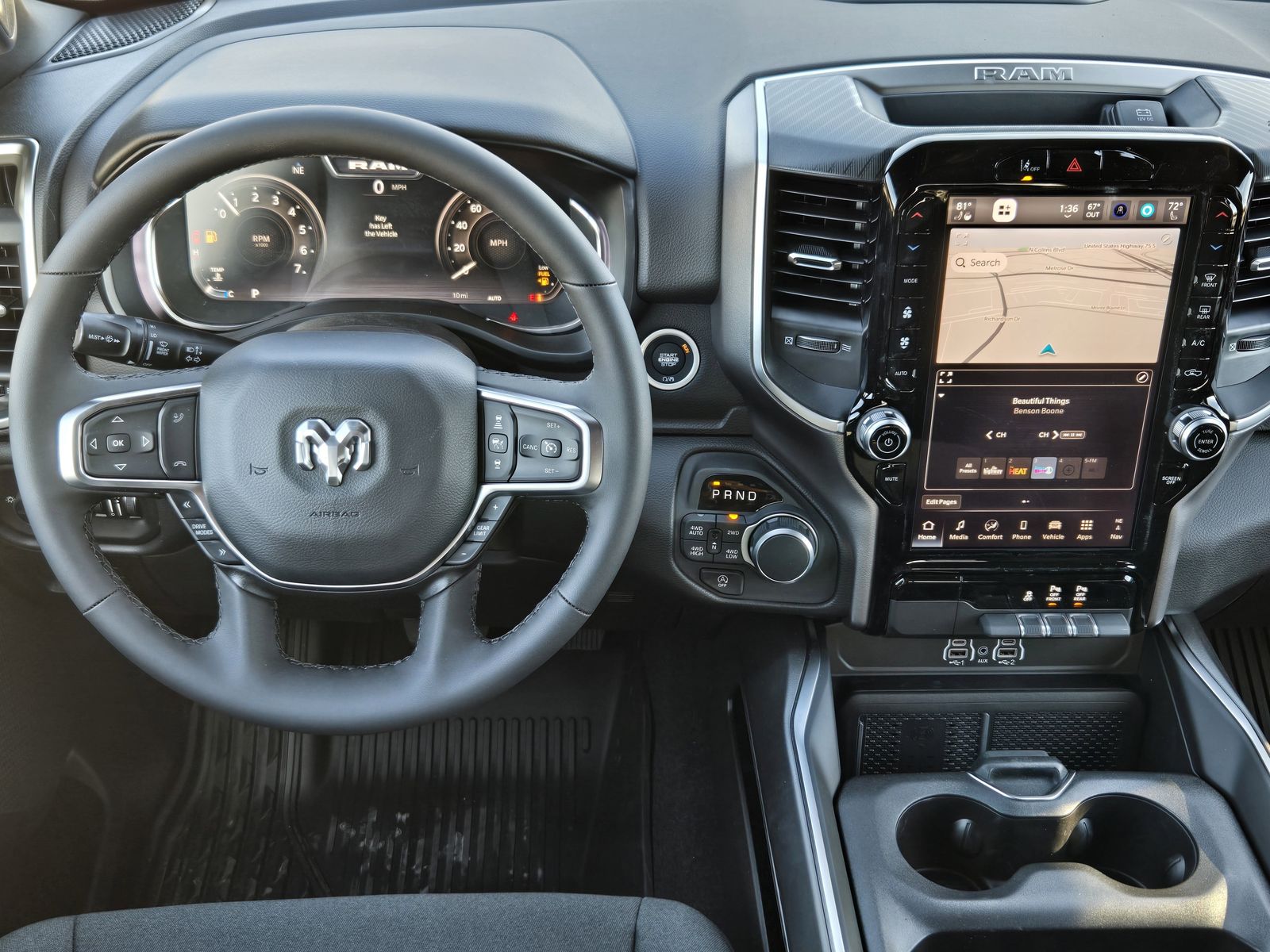 New 2026 Diamond Black Crystal Pearlcoat Ram LONE STAR CREW CAB 4X4 5