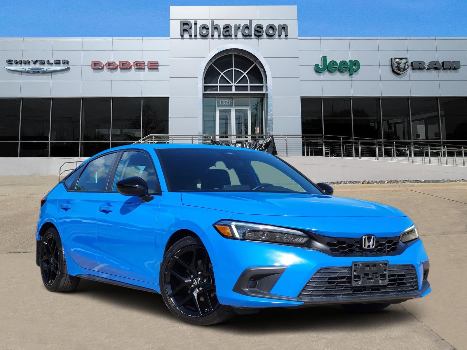 Boost Blue Pearl 2023 Honda Civic Hatchback Hatchback Front-Wheel Drive Continuously Variable Transmission