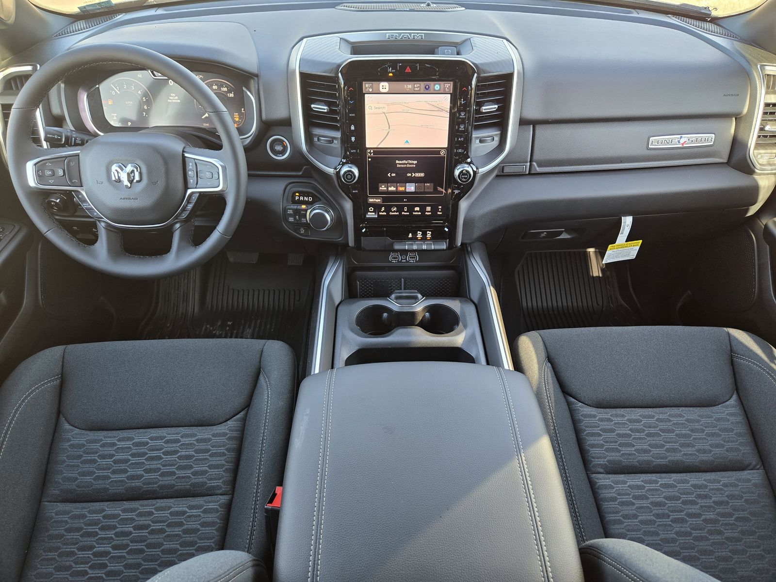 New 2026 Diamond Black Crystal Pearlcoat Ram LONE STAR CREW CAB 4X4 5